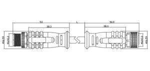 M12 4 Pin Male to Female Industrial Patch cord