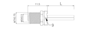 M5 Female Panel Mount Outer threads Front Fastened Waterproof Connector With Flying Lead Wires