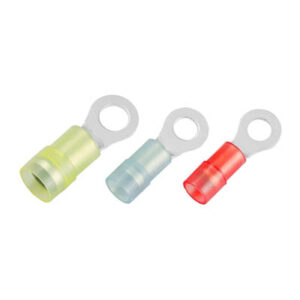 Nylon Insulated Ring Terminal, Copper, Butt Seam
