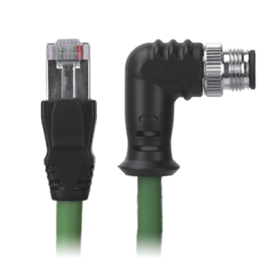M12 Right Angle Male to RJ45 Cable, M12