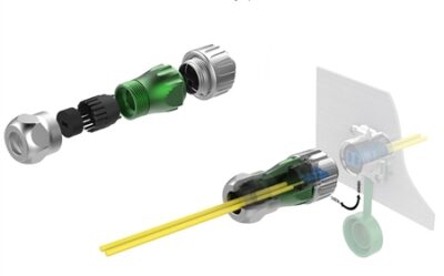 Fiber Optic Connector, Water Resistant, LC, Male Plug Female Receptacle.