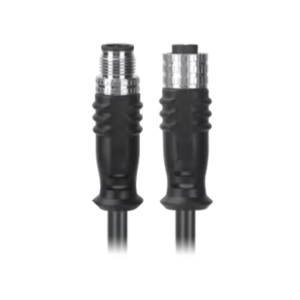 M12, 4 Position, PUR A-Coded Male Straight Connector high protection in harsh environments, offering oil resistance and shock resistance.