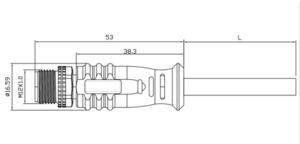 M12 A Coded, Male plug to Pigtail Cable, AC/DC Voltage or Ethernet, M12 Molded Connector.