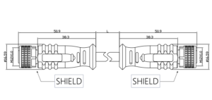 Female to Female M12 Cable, Shielded 