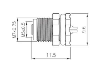 M5 Female Panel Mount Front Thread Solder Type Waterproof Connector