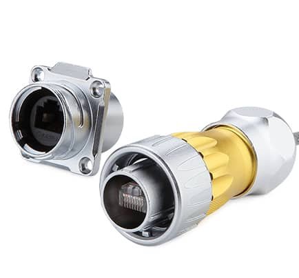 DH-24-J/RJ45/213/SX-43-401, DH-24 RJ45 Ethernet Socket (Panel Mount) Waterproof Connector