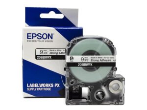 209IBWPX — Epson LabelWorks 9mm 3/8" x 30' Black on White PET Tape Strong Adhesive