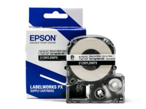 12MM 1/2" x 19' BLACK ON WHITE EXTRA-TOUGH NYLON TAPE