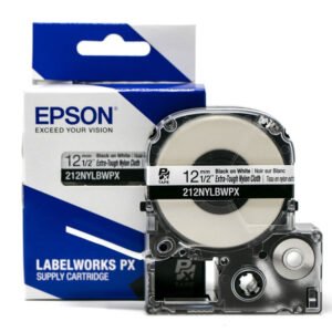 12MM 1/2" x 19' BLACK ON WHITE EXTRA-TOUGH NYLON TAPE