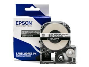 18MM 3/4" x 19' BLACK ON WHITE EXTRA-TOUGH NYLON TAPE