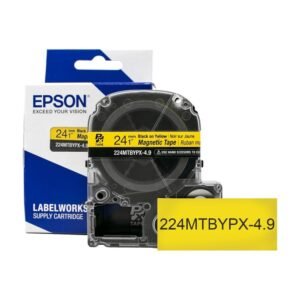 224MTBYPX-4.9 — Epson LabelWorks 24mm 1" x 4.9' Black on Yellow Magnet Tape