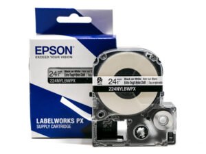 24MM 1" x 19' BLACK ON WHITE EXTRA-TOUGH NYLON TAPE