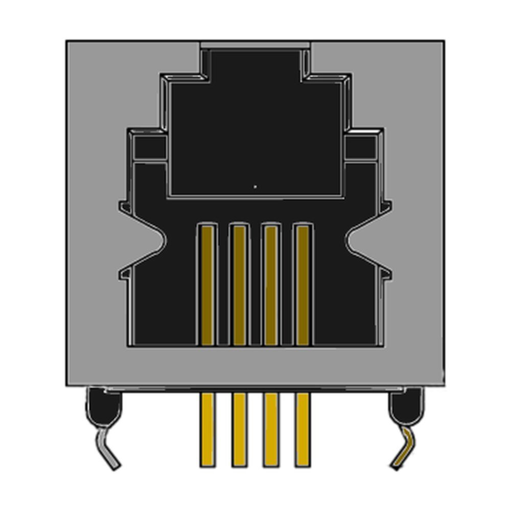 MR-962130 (4P4C) Shielded, Receptacle, DIP, Modular Jack