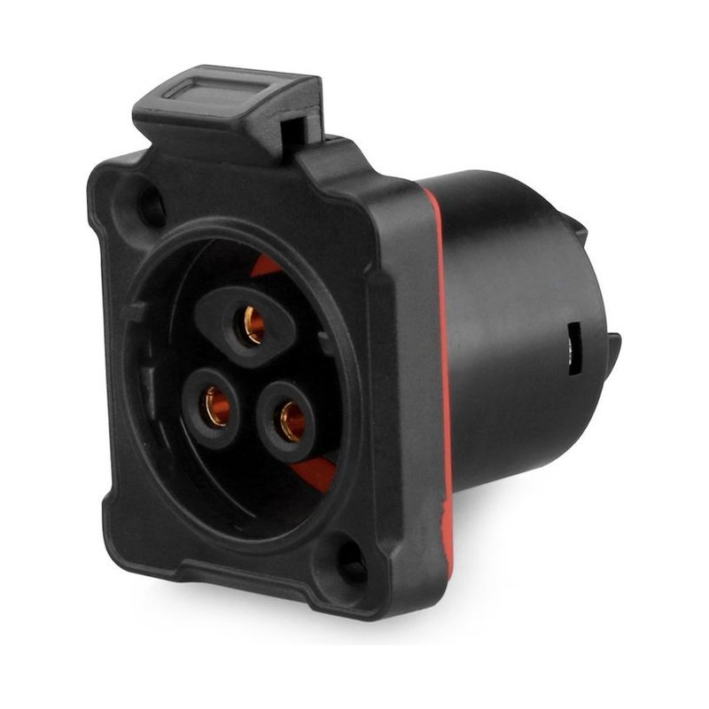 BD-24-J03SX-22-201, 3-Pin Plastic Female Panel Mount Waterproof Connector