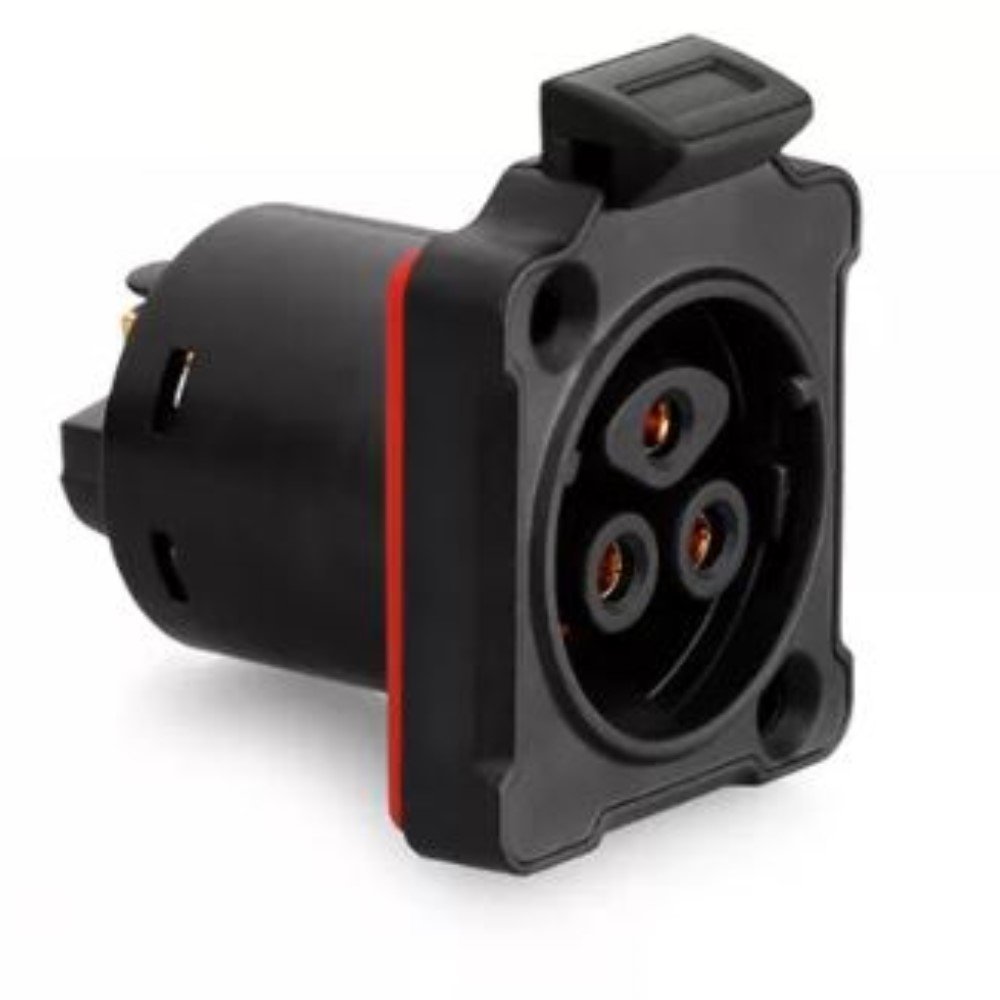 BD-24-J03SX-22-201, 3-Pin Plastic Female Panel Mount Waterproof Connector