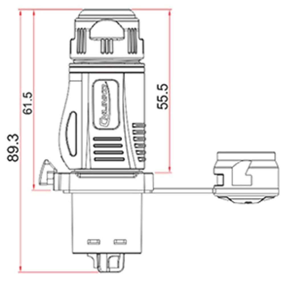 BD-24-C03PE-22-001, 3-Pin Plastic Male Cable Mount Waterproof Connector