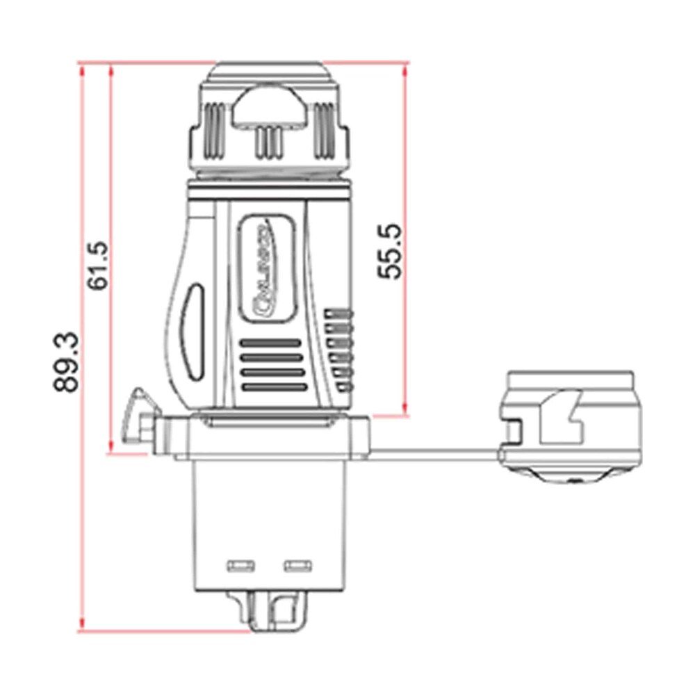 BD-24-C03PE-22-001, 3-Pin Plastic Male Cable Mount Waterproof Connector