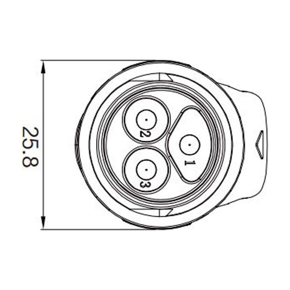 BD-24-C03PE-22-001, 3-Pin Plastic Male Cable Mount Waterproof Connector