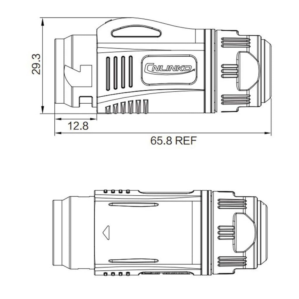 BD-24-C03PE-22-001, 3-Pin Plastic Male Cable Mount Waterproof Connector