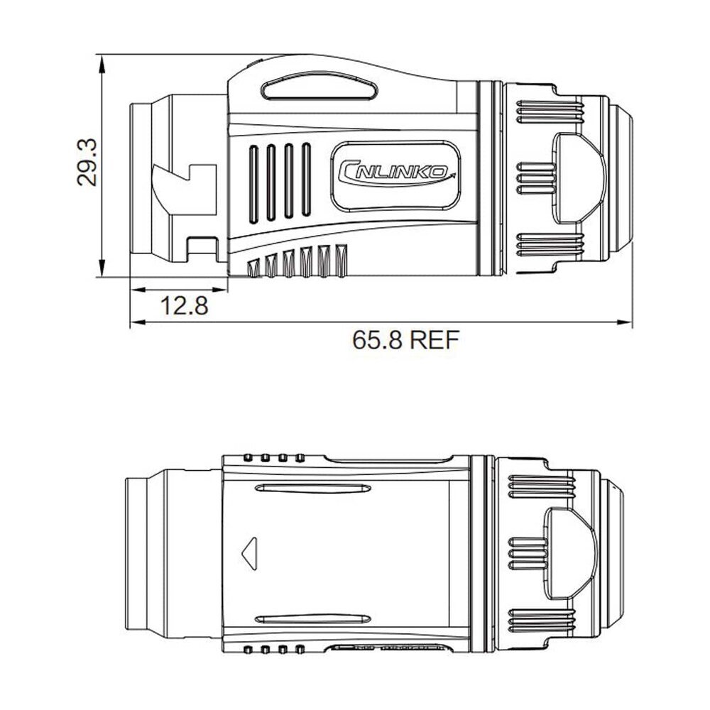 BD-24-C03PE-22-001, 3-Pin Plastic Male Cable Mount Waterproof Connector