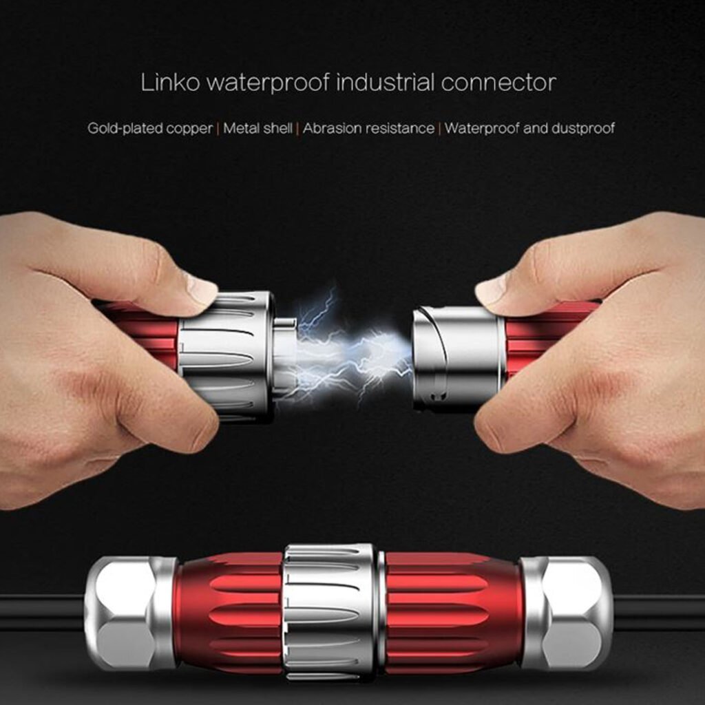 DH-20-C05PE-03-001, 5-Pin Male Cable Mount Waterproof Connector