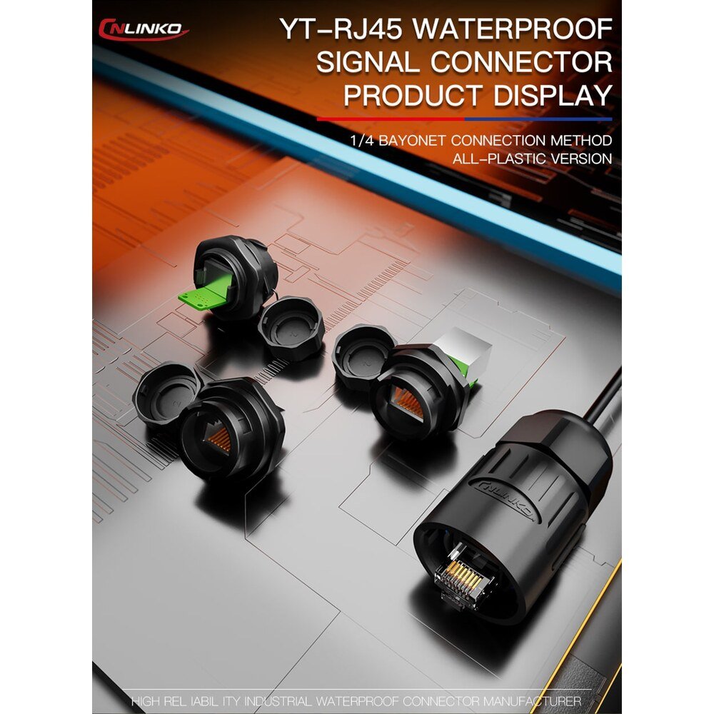 New Circular Panel Mount RJ45 Connector with Dual Ethernet Ports