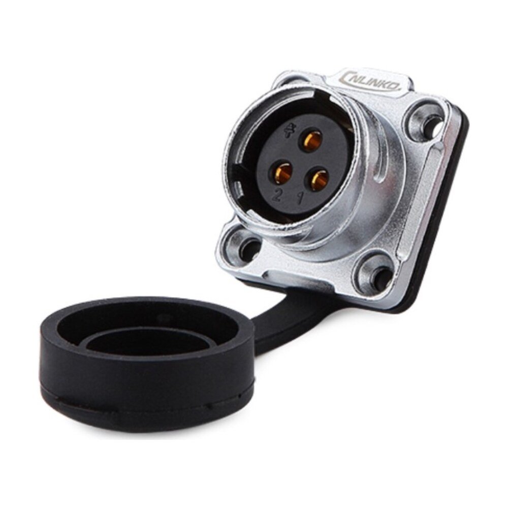 DH-20-J03SX-03-401, 3-Pin Female Panel Mount Waterproof Connector