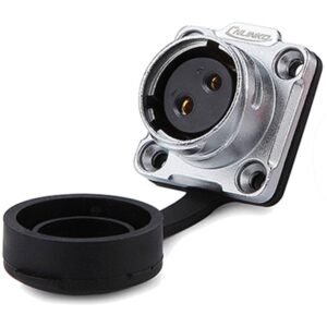 DH-20-J02SX-03-401, 2-Pin Female Panel Mount Waterproof Connector