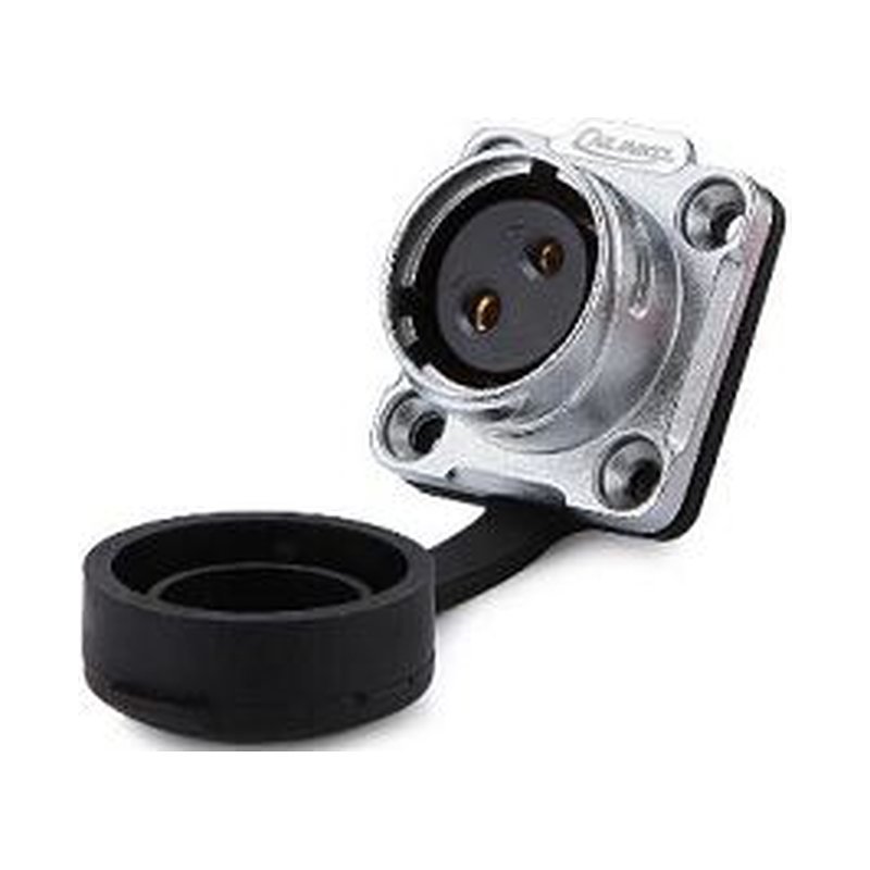 DH-20-J02SX-03-401, 2-Pin Female Panel Mount Waterproof Connector