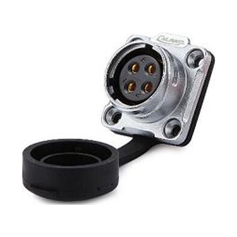DH-20-J04SX-03-401, 4-Pin Female Panel Mount Waterproof Connector