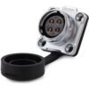 DH-20-J04SX-03-401, 4-Pin Female Panel Mount Waterproof Connector