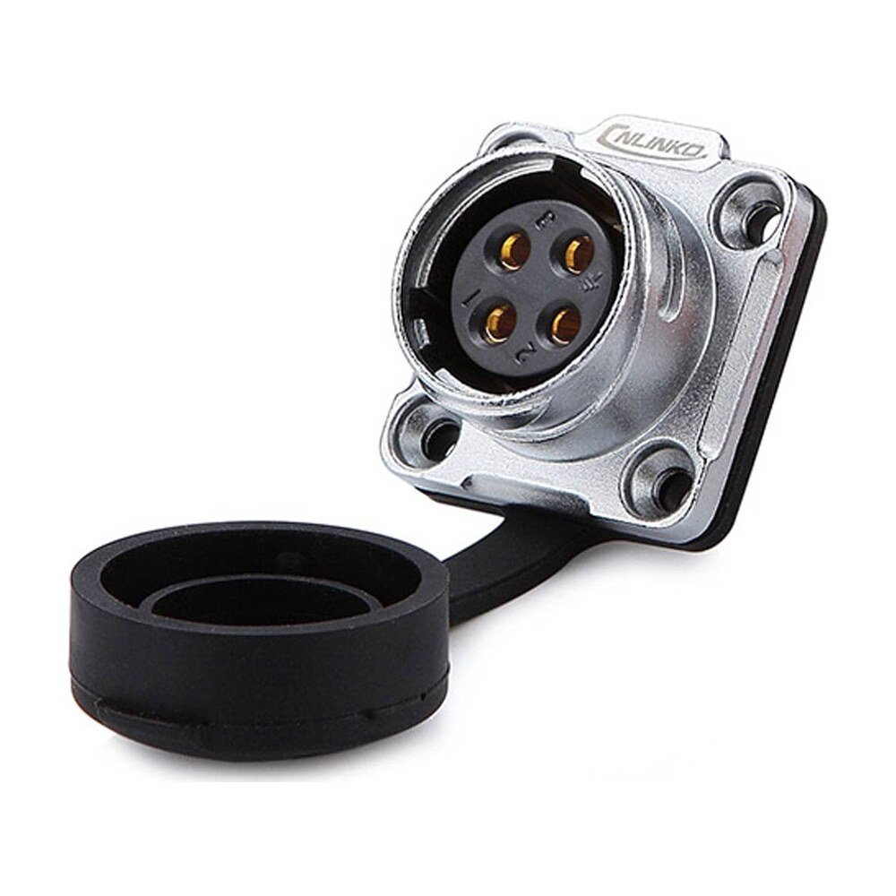 DH-20-J04SX-03-401, 4-Pin Female Panel Mount Waterproof Connector