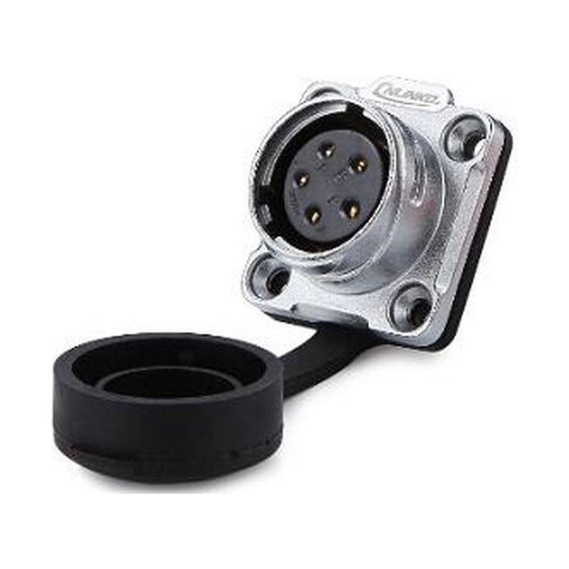 DH-20-J05SX-03-401, 5-Pin Female Panel Mount Waterproof Connector