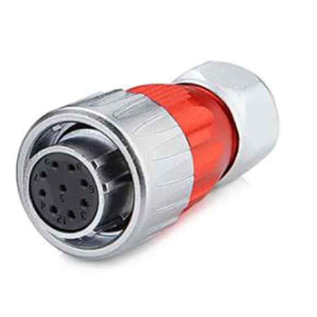 DH-20-J09PE-03-001, 9-Pin Female Cable Mount Waterproof Connector
