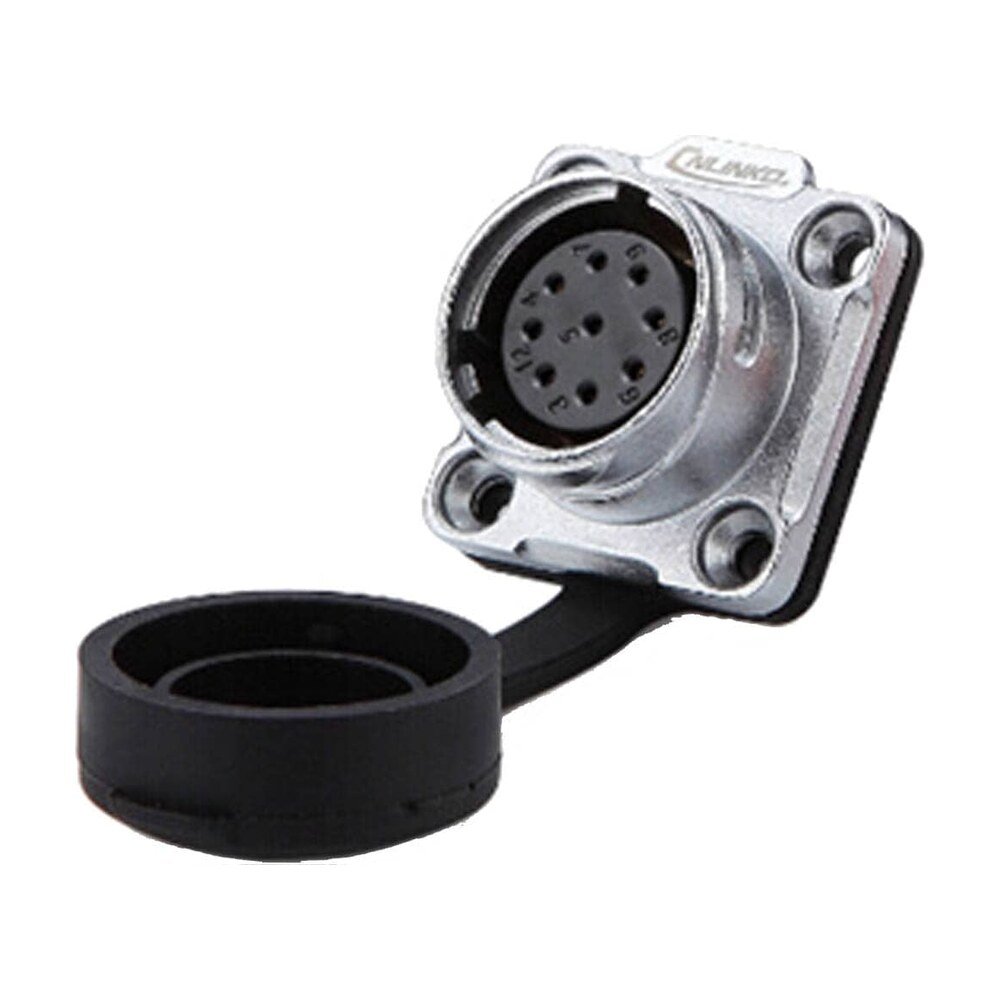 DH-20-J09SX-03-401, 9-Pin Female Panel Mount Waterproof Connector