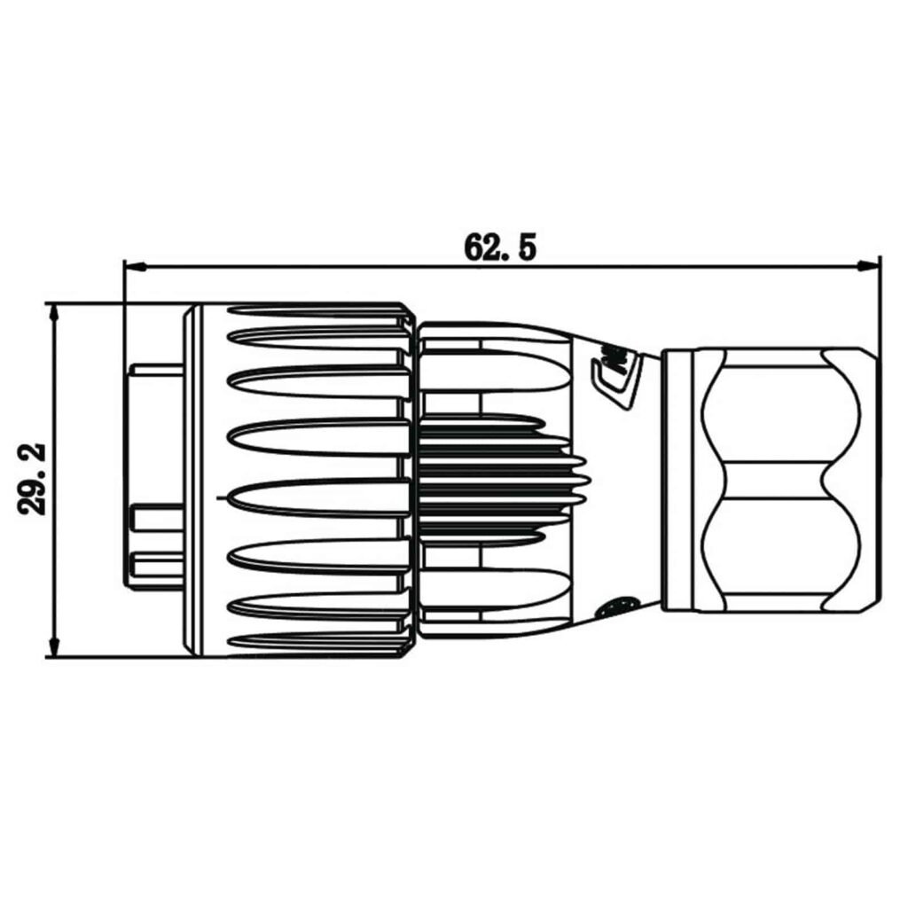 DH-20-C07PE-03-001, 7-Pin Male Cable Mount Waterproof Connector