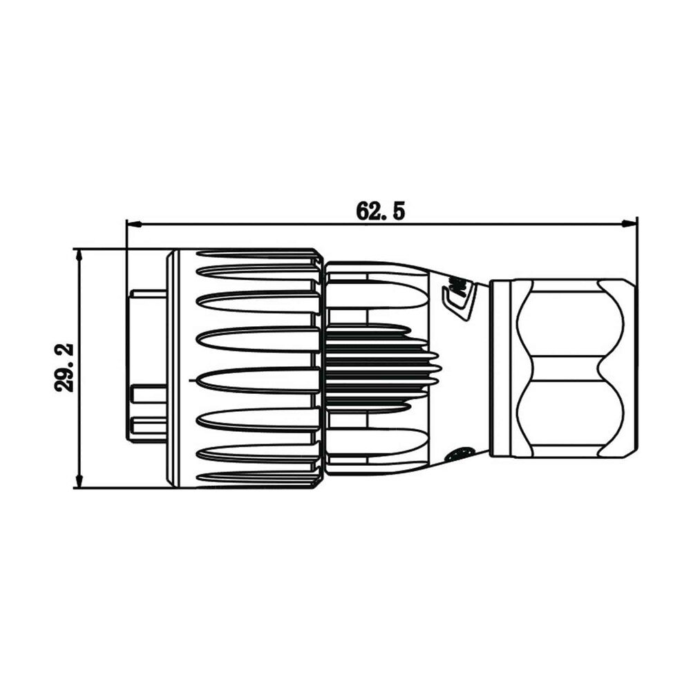 DH-20-C07PE-03-001, 7-Pin Male Cable Mount Waterproof Connector