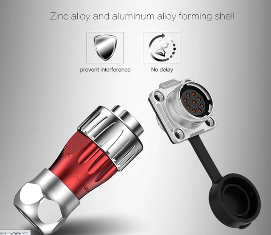 DH-20-C05PE-03-001, 5-Pin Male Cable Mount Waterproof Connector