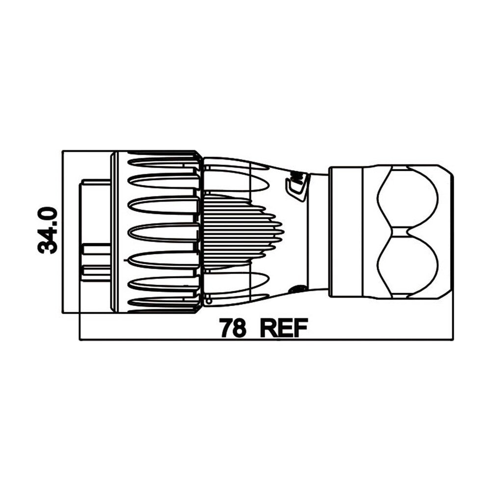 DH-24-C03PE-03-001, 3-Pin Male Cable Mount Waterproof Connector