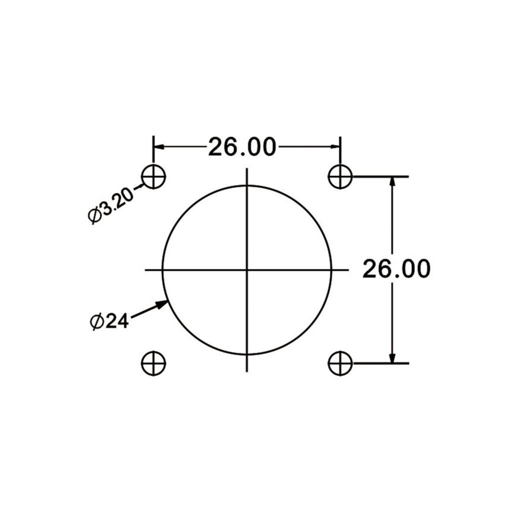 DH-24-J03SX-03-401, 3-Pin Female Panel Mount Waterproof Connector