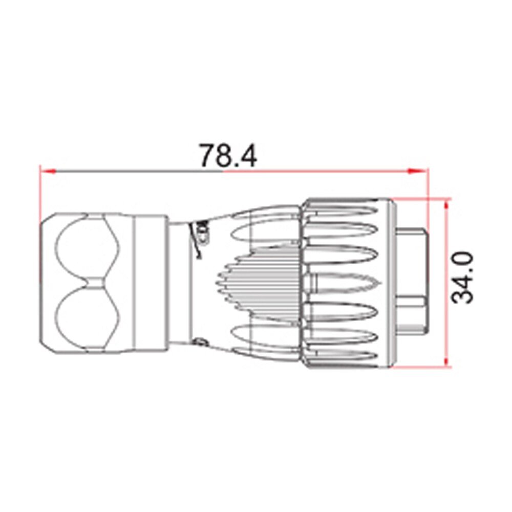DH-24-C/RJ45/015/PE-43-001, DH-24 RJ45 Ethernet Plug (Cable Mount) Waterproof Connector