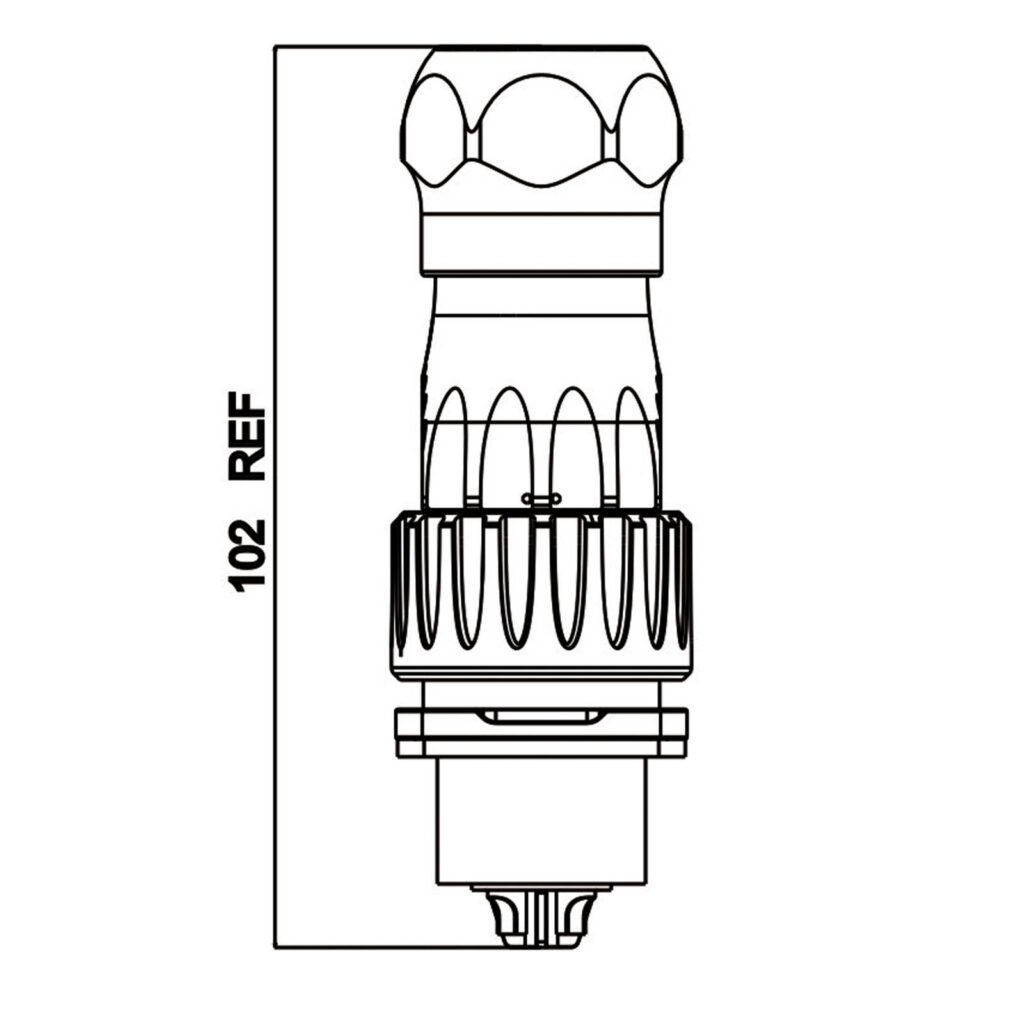 DH-24-C03PE-03-001, 3-Pin Male Cable Mount Waterproof Connector