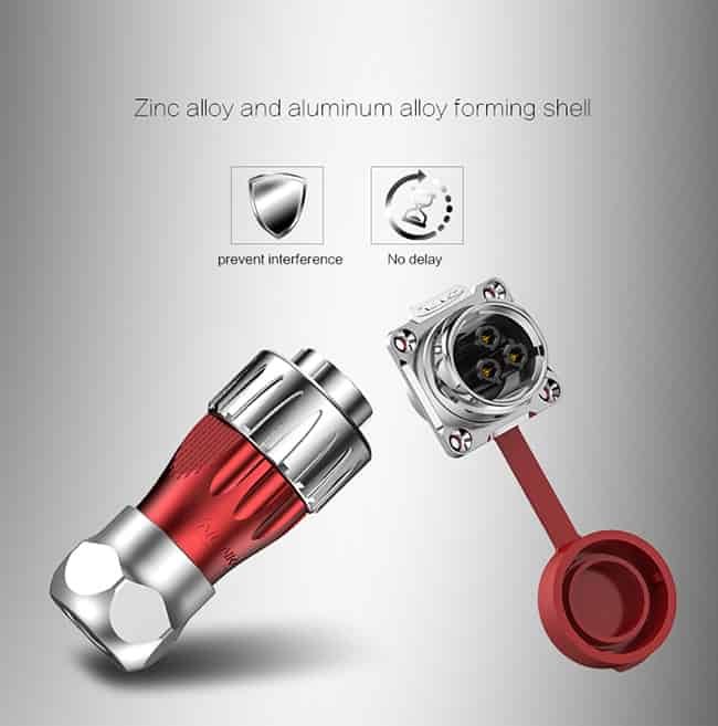 DH-24-J03SX-03-401, 3-Pin Female Panel Mount Waterproof Connector