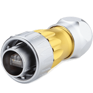 DH-24-C/RJ45/015/PE-43-001, DH-24 RJ45 Ethernet Plug (Cable Mount) Waterproof Connector