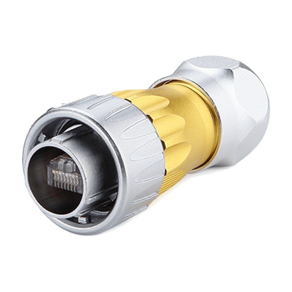 DH-24-C/RJ45/015/PE-43-001, DH-24 RJ45 Ethernet Plug (Cable Mount) Waterproof Connector