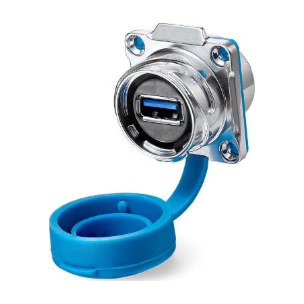 DH-24-J/USB3/213/SX-43-401, DH-24 USB 2.0/3.0 Socket (Panel Mount) Waterproof Connector