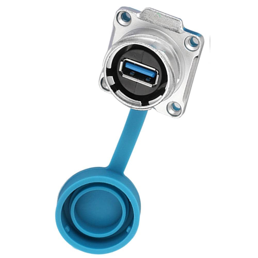 DH-24-J/USB3/213/SX-43-401, DH-24 USB 2.0/3.0 Socket (Panel Mount) Waterproof Connector