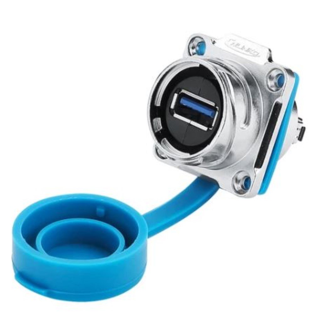 DH-24-J/USB3/213/SX-43-401, DH-24 USB 2.0/3.0 Socket (Panel Mount) Waterproof Connector