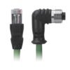 M12 Female Right Angle to RJ45 Cable, M12 8Pin A-Coded, Foil Shield, IP67/IP68
