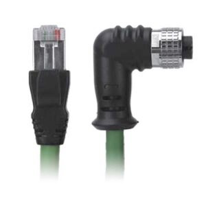 M12 Female Right Angle to RJ45 Cable, M12 8Pin A-Coded, Foil Shield, IP67/IP68